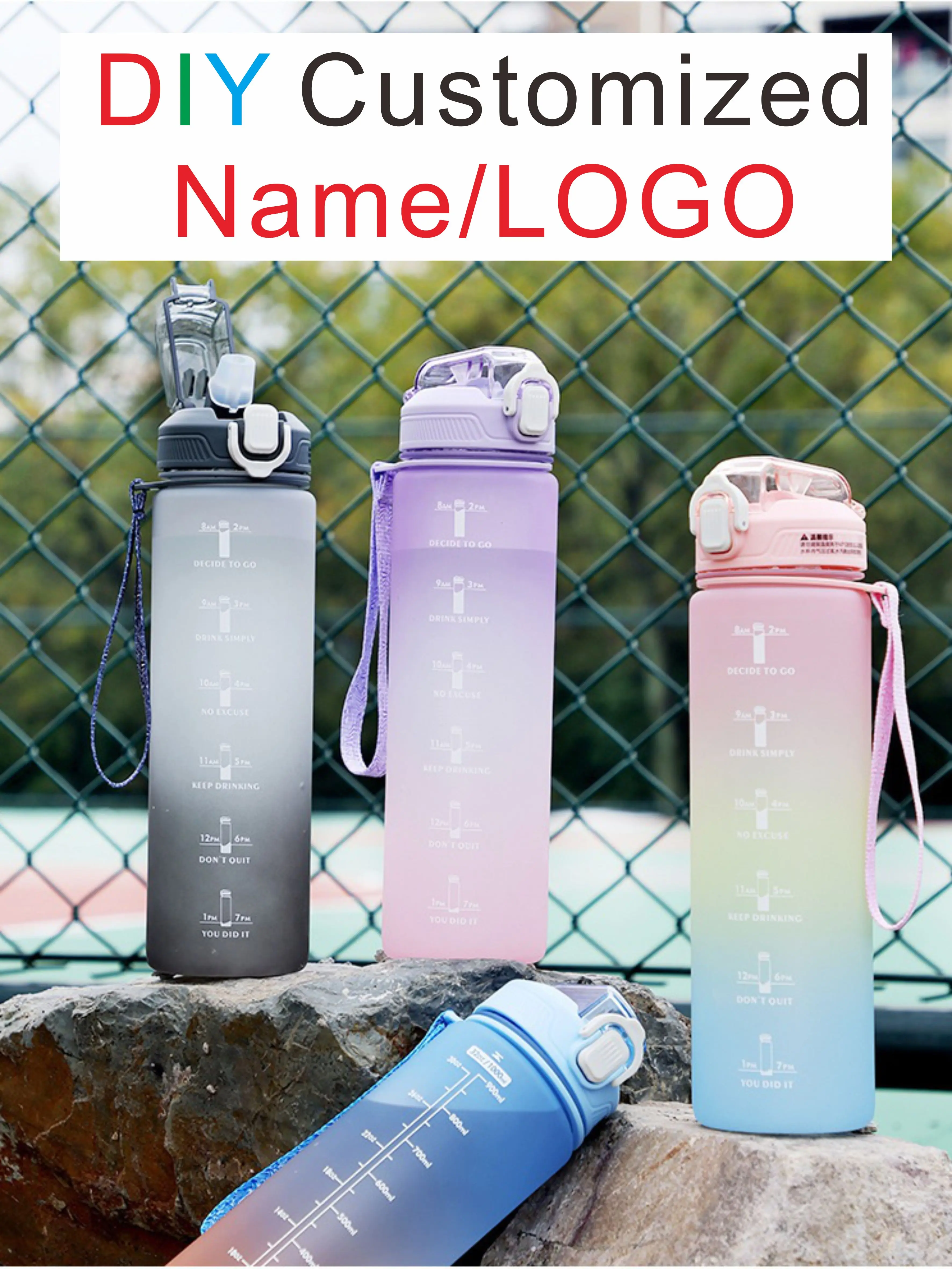 With Straw 1l Big Capacity Customize Print Your Pattern Desi