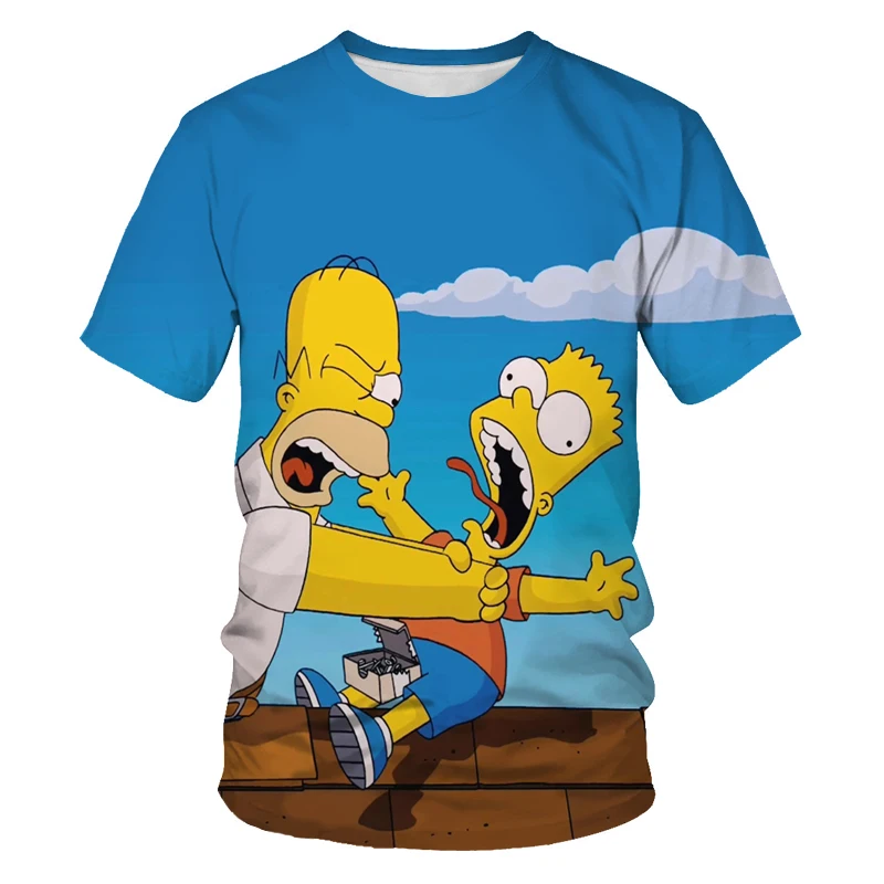 

Men's T ShirtS Simpson Streetwear Trend 3d Print Cartoon Pattern Comfortable Harajuku Tees O-Neck Oversized T-Shirt Short Sleeve