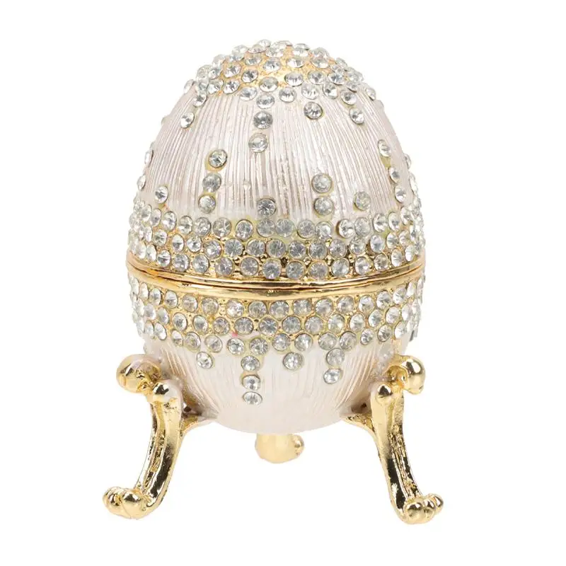 

Easter Theme Jewelry Storage Box Jewelry Box of Egg Shape Alloy Ring Earring Box