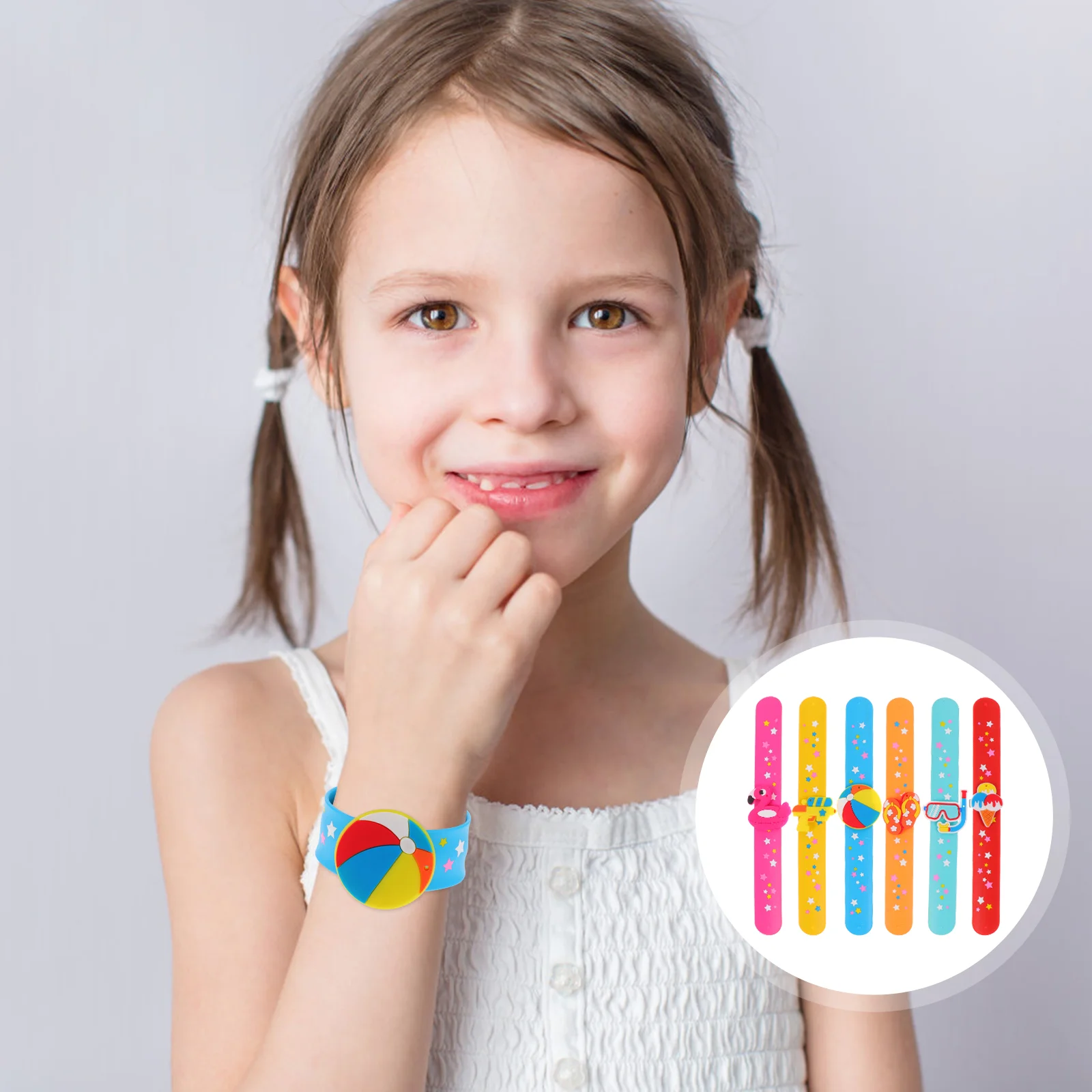 6 шт. Гавайские похлопывающие круг с гавайским принтом браслеты для вечеринок