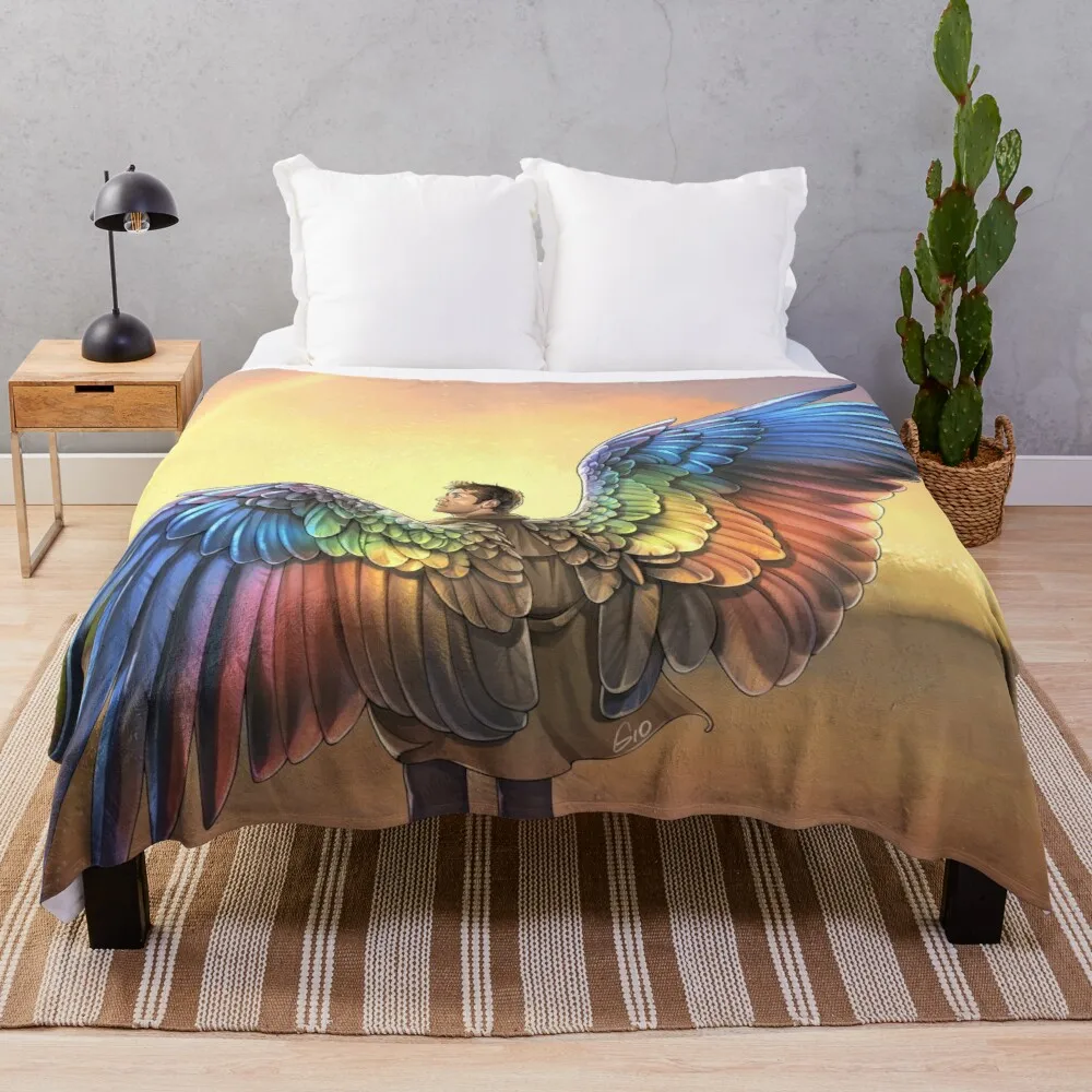

Rainbow Angel Throw Blanket Plush Blankets