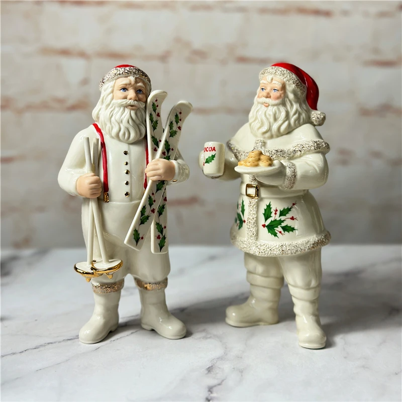 

Рождественская керамическая статуэтка Санты Lenox, статуэтка Санты, креативное домашнее настольное украшение, поделки, новогодний подарок, Рождественское украшение