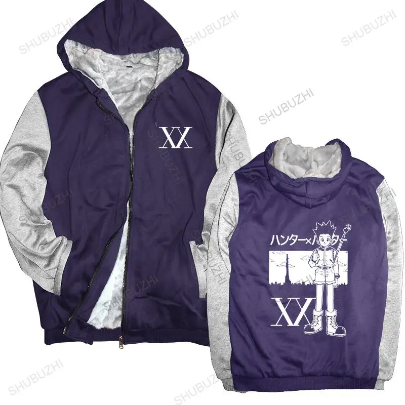 

Men streetwear hooded zipper Kawaii Hxh Gon Freecss thick hoody Manga Anime hoodie Hunter x Hunter mens shubuzhi hoodies