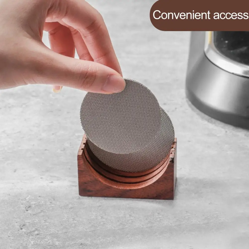

Coffee Filter Screen Holder Coffee Filter Holder Walnut Home Wooden Coffee Making Puck Screen Bracket Coffee Accessories