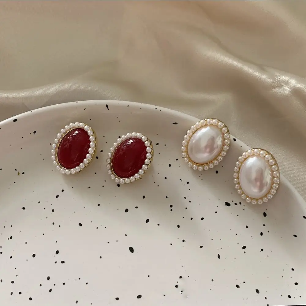 

Korean Style Ear Stud Fairy Exquisite Temperament Cute Elegant Retro Pearl Earrings Female Earrings Fashion Jewelry