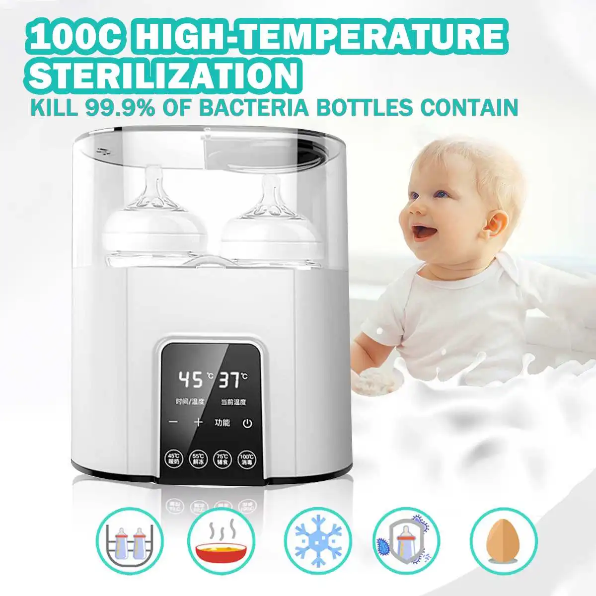 

Bioby Smart Universal BabyFood Warm Baby Feeding Bottle Warmer Heater Sterilizer 110-220V Electric Milk Food Warmers with Timer