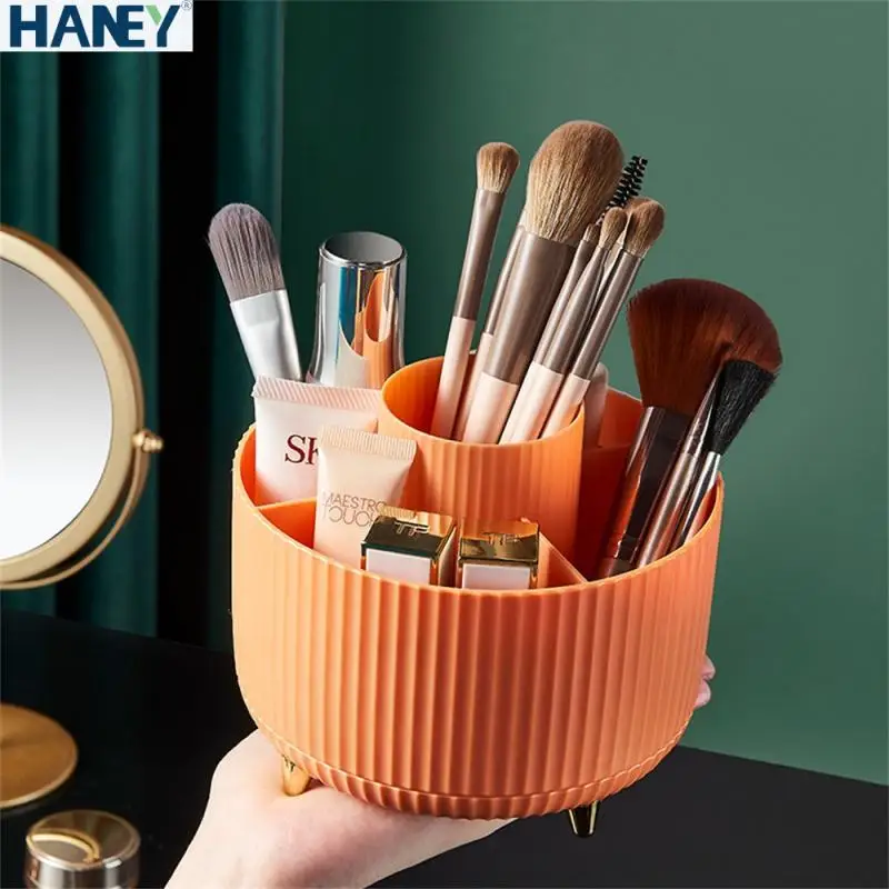 

Desktop Rotary Makeup Organizer Storage Container Cylinder Cosmetics Shelf Household Dresser Eye Shadow Brush Make Up Box
