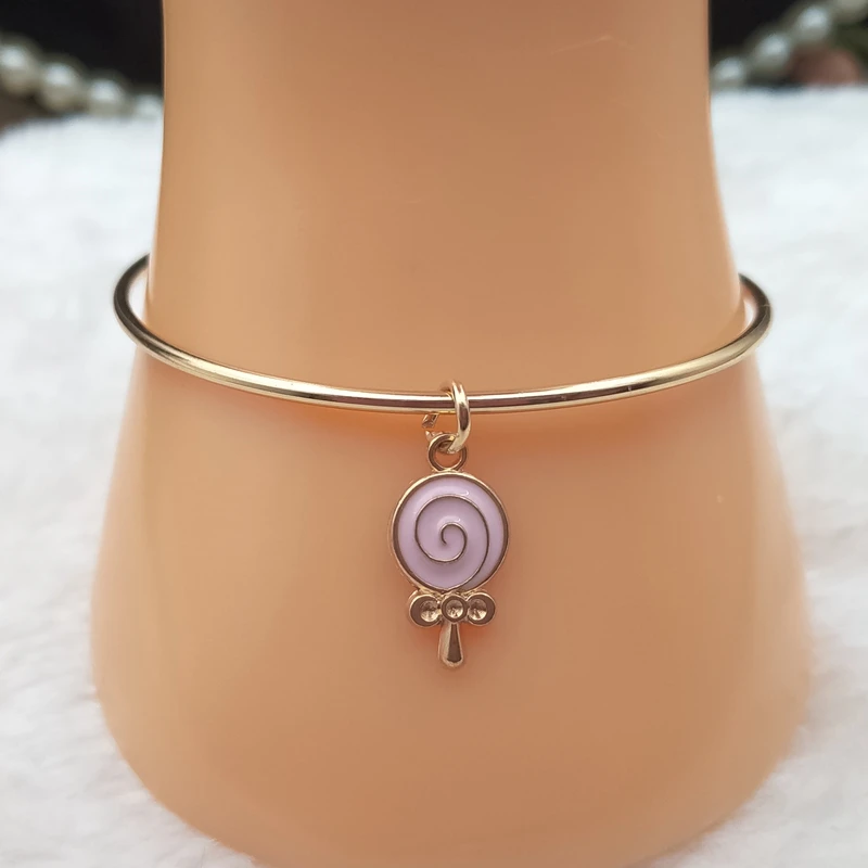 Милый мультяшный эмалированный браслет в виде леденца аксессуары из сплава