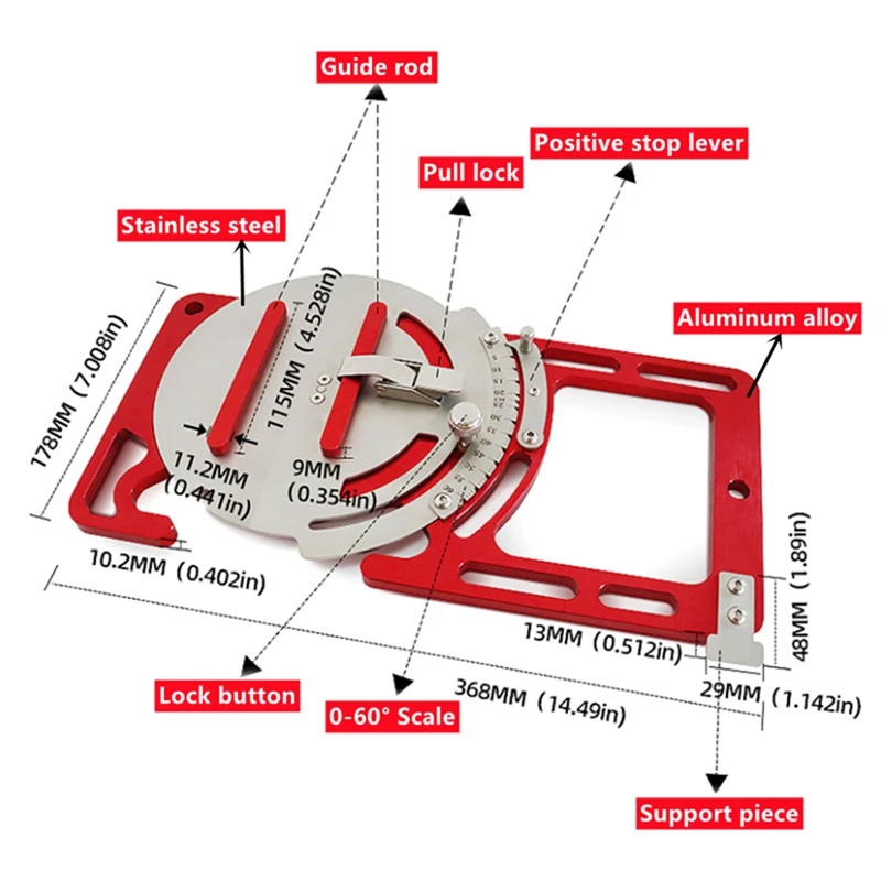 Акция! Регулируемый угловой направляющий рельсовый Зажим система поворота на 0-60