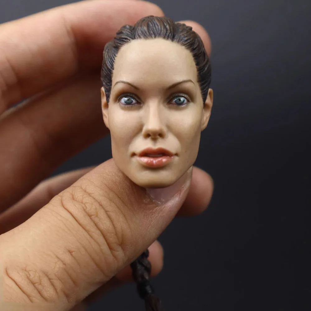 

Лидер продаж 1/6, скульптура с головой девушки-героя Энги Джоли, резьба по дереву с длинными волосами, модель подходит для 12-дюймовой экшн-фигурки, Коллекционирование «сделай сам»