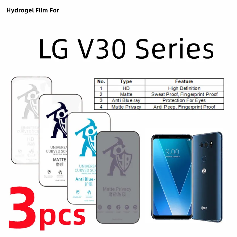 

Гидрогелевая пленка для LG V30 3 шт., матовая защитная пленка для LG V30s, ThinQ, для ухода за глазами, против шпионов, матовая защитная пленка