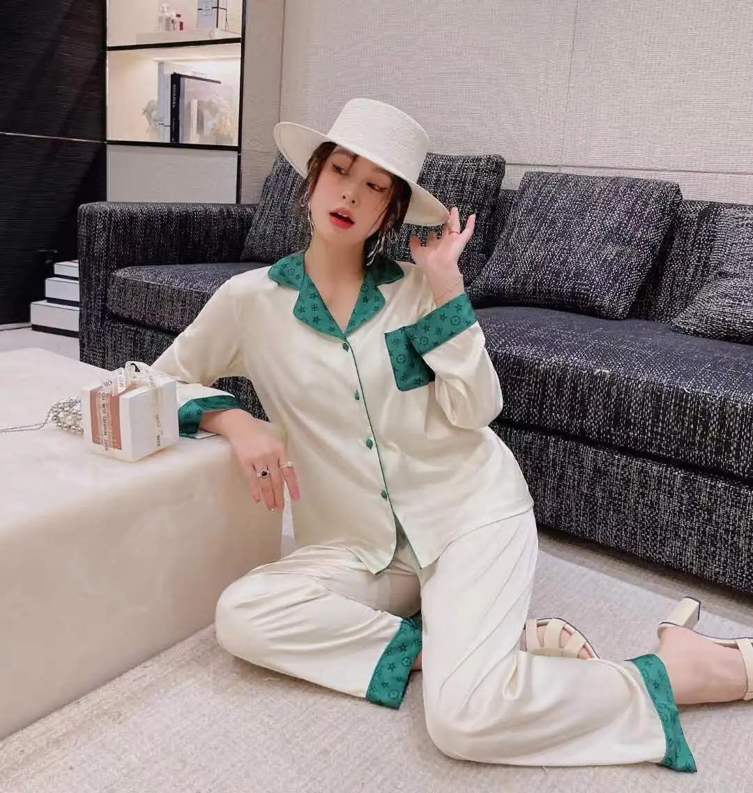 

New Ladies Jacquard Pajamas Thin Pajamas Loose Homewear pajamas for women