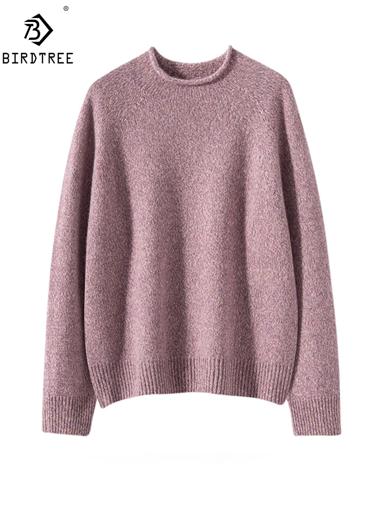 Женский свитер с длинным рукавом круглым вырезом на осень/зиму