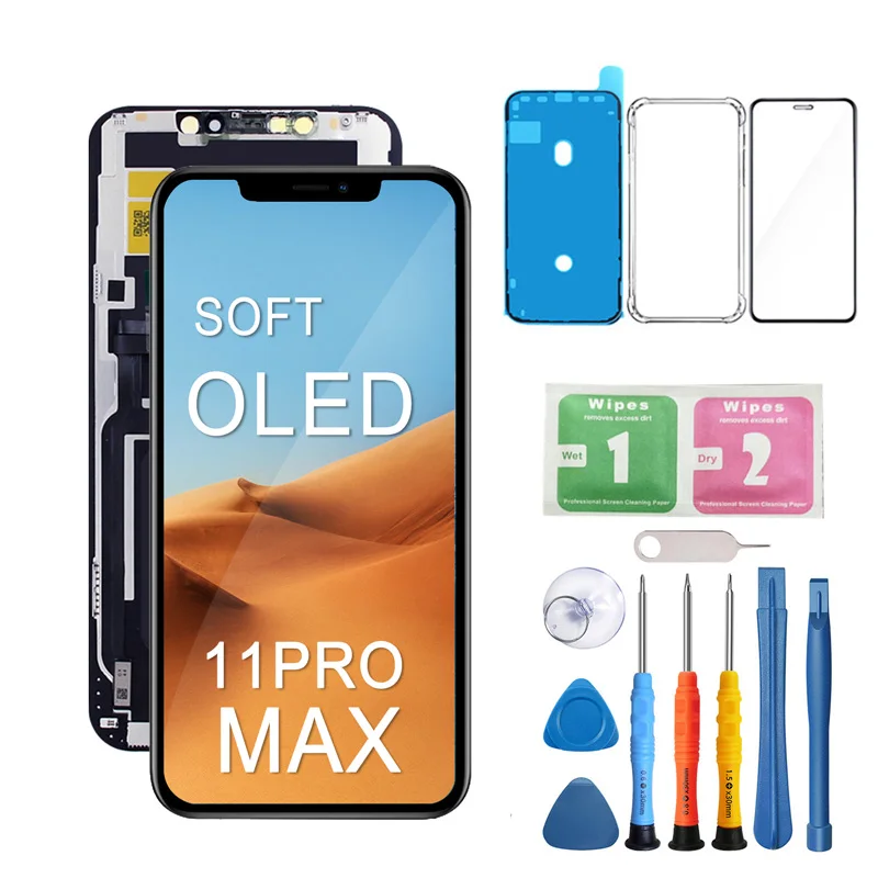 

Soft Oled Display For iPhone 11 Pro Max 11 Pro Touch Screen Replacement For iPhone 11 LCD Display Screen No Dead Pixel With Tool