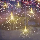 Рождественский венок, фейерверк, 25 светодиодов, Сказочная занавеска, светодиодная гирлянда, новый год, для спальни, уличное украшение, светильник на батарейках