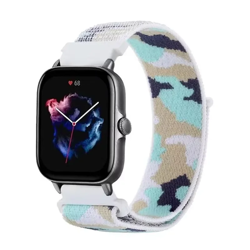 Камуфляжный нейлоновый ремешок 2022 мм для Huawei Watch 455Pro 46 мм Amazfit GTSGTR 4 ProBip браслет Samsung Watch 7 6 5 4 браслет (art.: 3920cd9c7eefb) - 3920cd9c7eefb