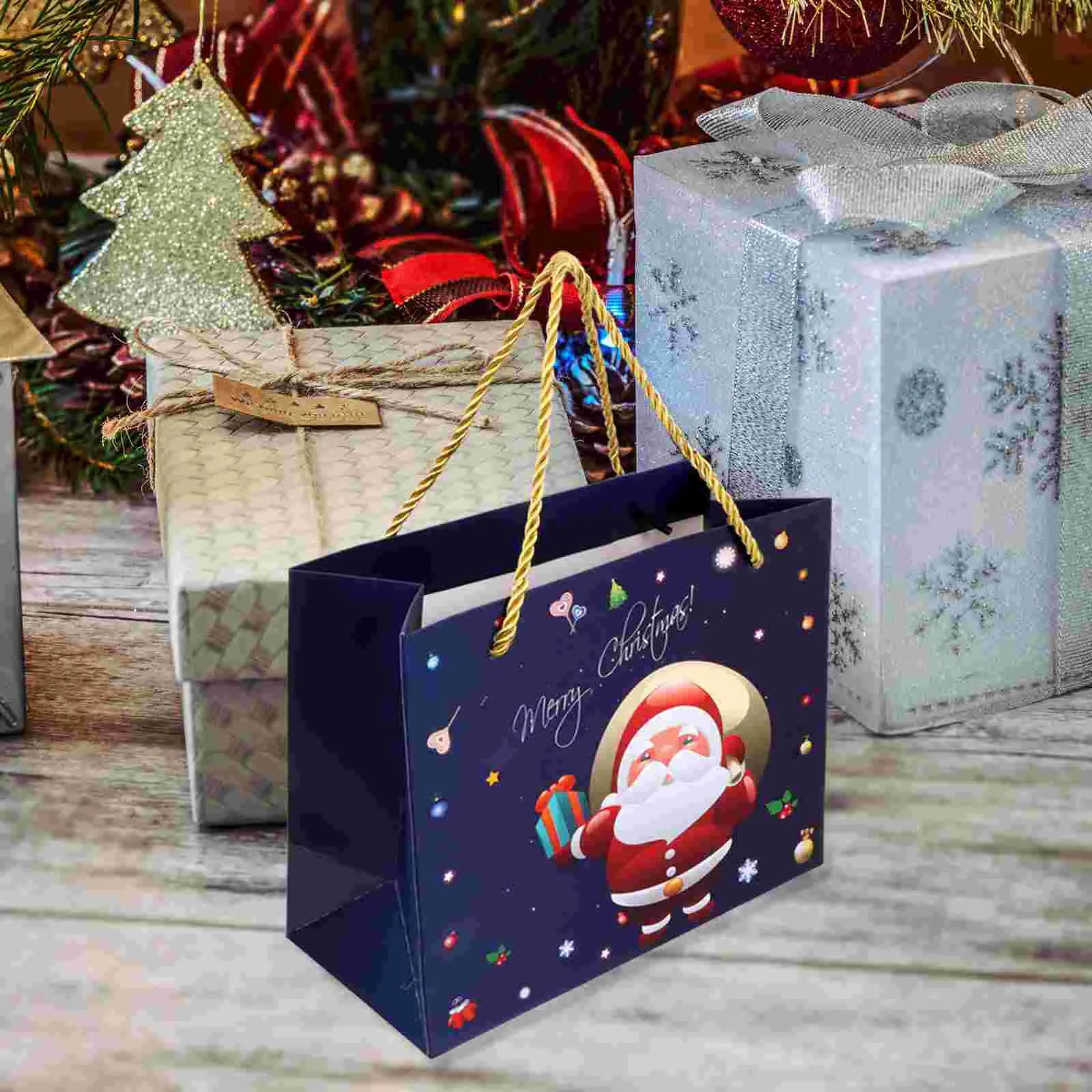 

15Pcs Paper Tote Bags Gift Wrapping Bags Christmas Favor Present