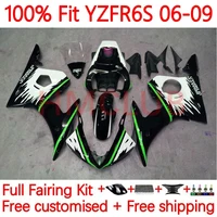 100 fit injection body for yamaha yzf r6s r6 s yzfr6s 2006 2007 2008 2009 yzf r6s 06 07 08 09 oem fairing 10no 124 green black