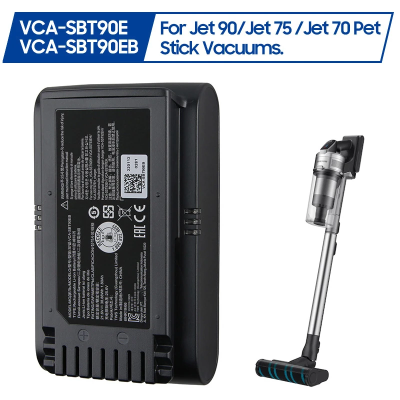 Фото Аккумулятор VCA-SBT90E VCA-SBT90EB для пылесосов Samsung Jet70 Pet, Jet90 Pro, Jet75, Jet60, Jet90 Stick №4