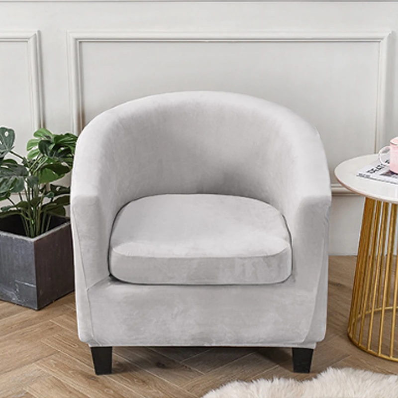 Velvet Armchair Cover Club Tub Chair with Cushion Elastic Sofa Slipcover Removable 1seater Couch Protector Decor | Дом и сад