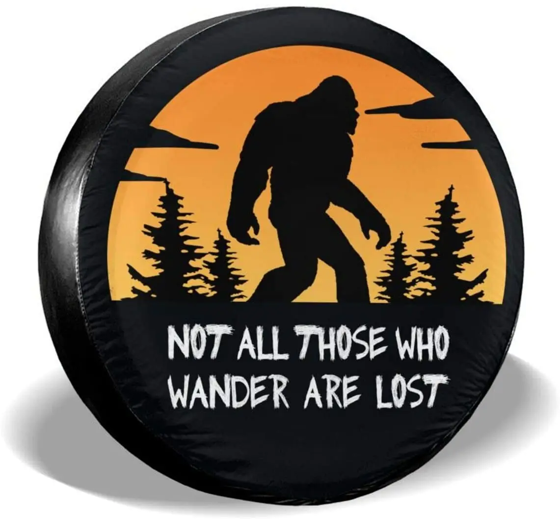 

cozipink Not All Those Who Wander are Lost Bigfoot Spare Tire COVER CAR for RV Trailer Camping Wheel Protectors Weatherproof