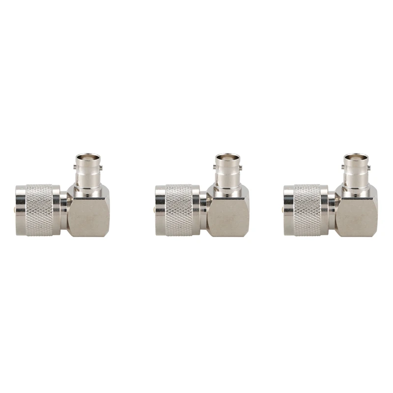 

3X UHF PL259 PL-259 Male To BNC Female Right Angle RF Adapter Connector,Silver