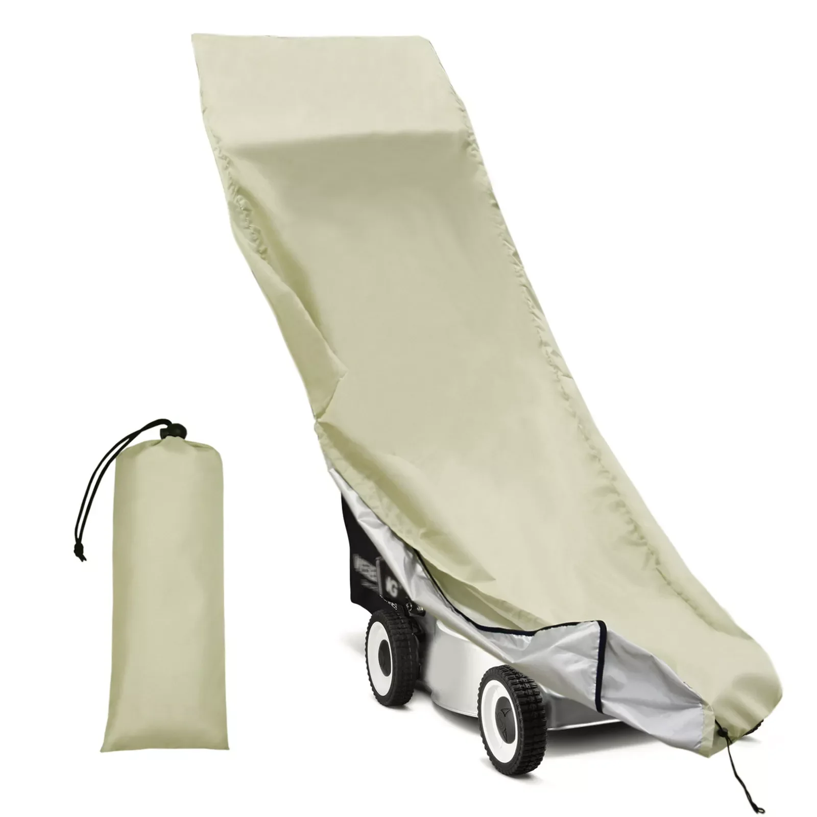 

Lawn Mower Cover Push Mower Cover Polyester Oxford Waterproof UV Protection Fit with Drawstring & Windproof WWO66
