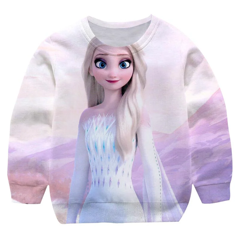 

Girls Frozen Elsa Anna Cartoon Printed Autumn Kids Clothes Frozen Elsa Anna Sweatshirts Teenagers Outfits Children Clothing