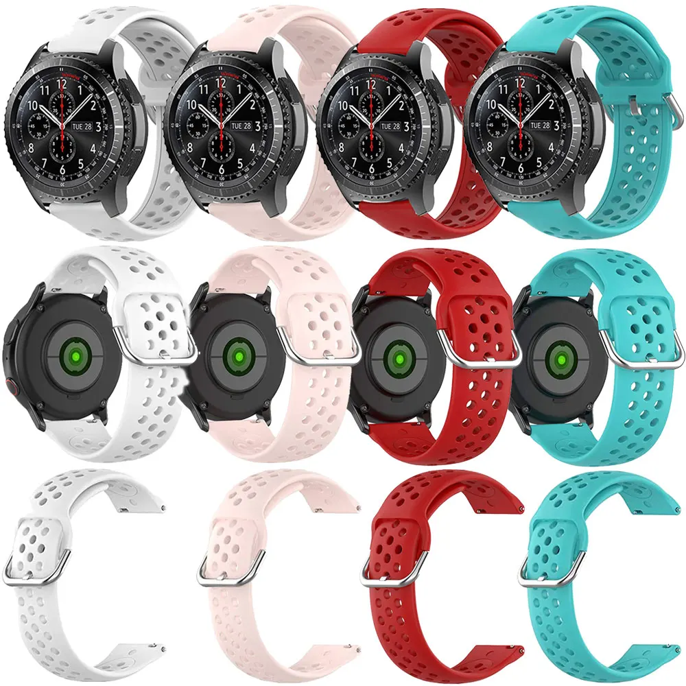 Ремешок силиконовый для Samsung Gear S3 Frontier Classic Воздухопроницаемый браслет Galaxy Watch 3 45
