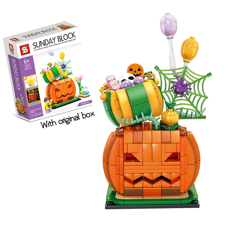 

Счастливая Хэллоуин, тыква, освещение, высота, творческая тыква, призраки вечерние НКА, модель дома, строительный блок, детские игрушки для м...