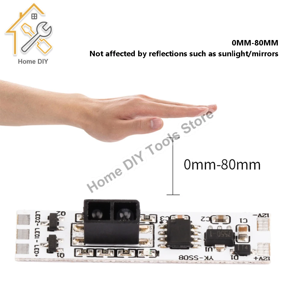 

DC12V Hand Sweep Sensor Switch Kitchen Under Cabinet Wardrobe LED Lights Accessories Hand Wave Control Switch for Strip