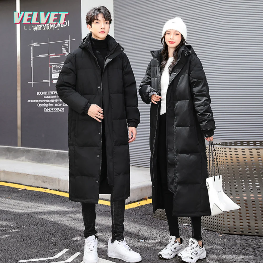 New Thick -30 Degree Parka Women Winter Long Over-the-knee Down Cotton Jacket Couple's Model Female Loose Hooded Winter Jacket