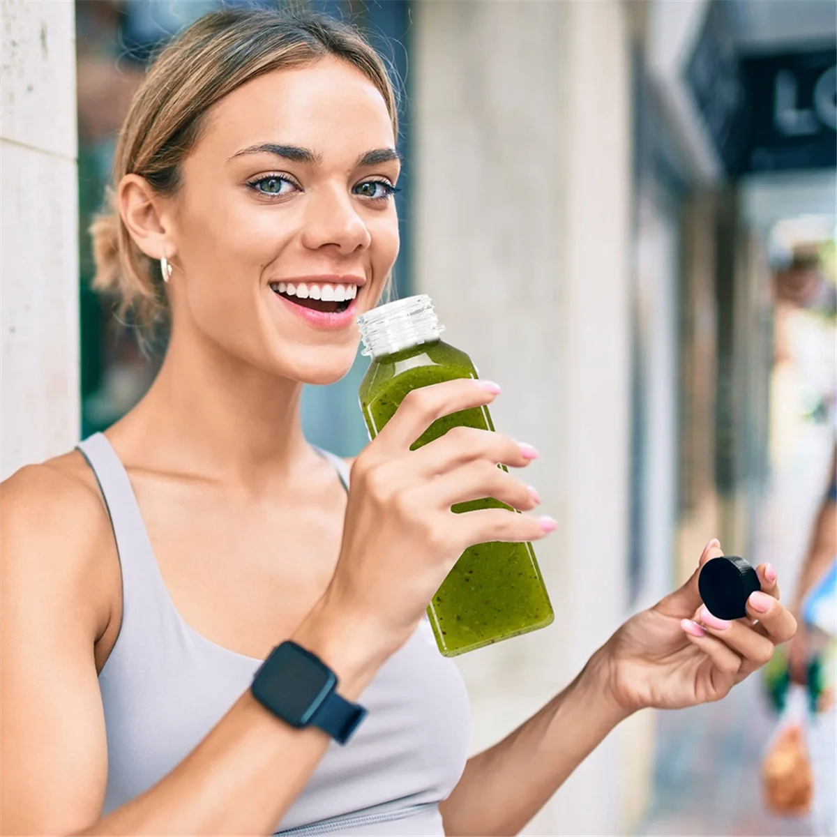 Пустые пластиковые бутылки для сока с крышками многоразовые воды прозрачные