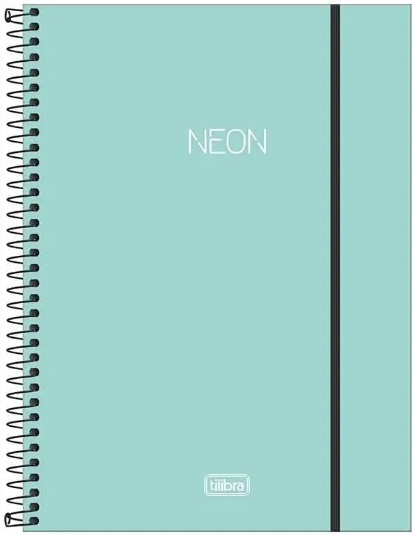 

Caderno capa plástica universitário 1x1 Neon Turquesa 80 Fls notebooks com frete grátis