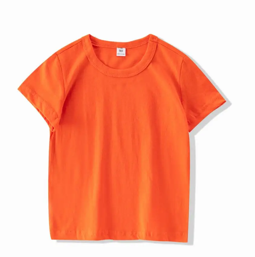 

Children's Short Sleeve T-shirt 2023 Summer Pure Cotton Thin Solid Color Underlay New Medium to Large Children's Parenting