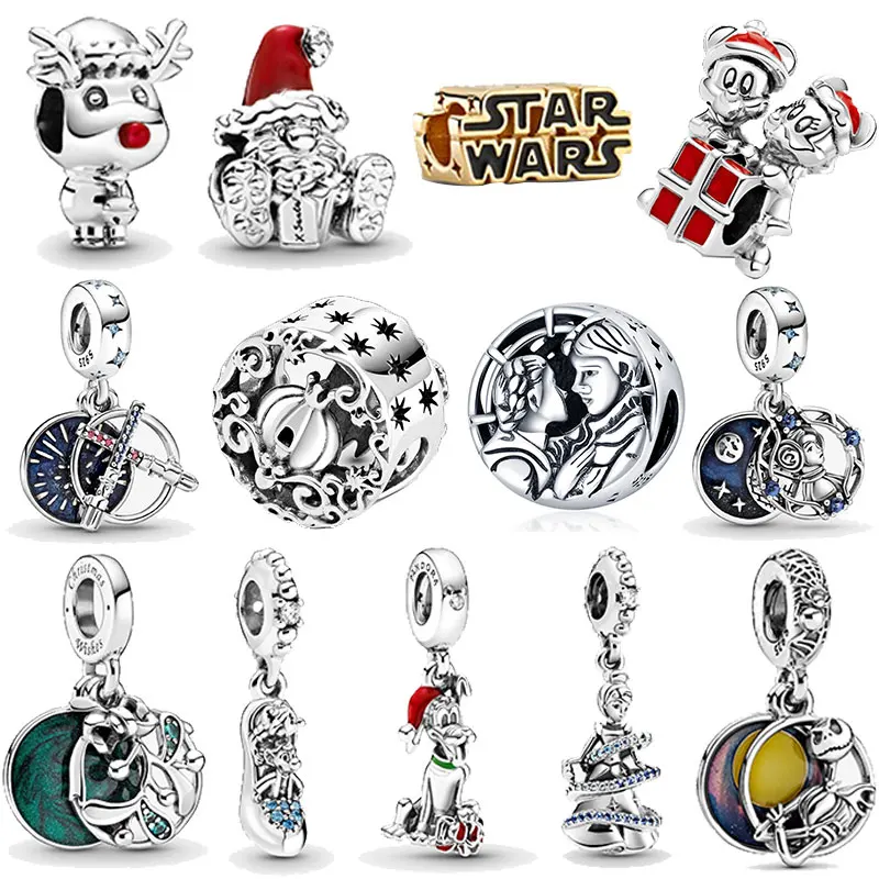 

Genuine 925 Sterling Silver christmas reindeer Fit Original 925 Pandora Bracelet&Bangle For Women Birthday Fashion Jewelry Gift