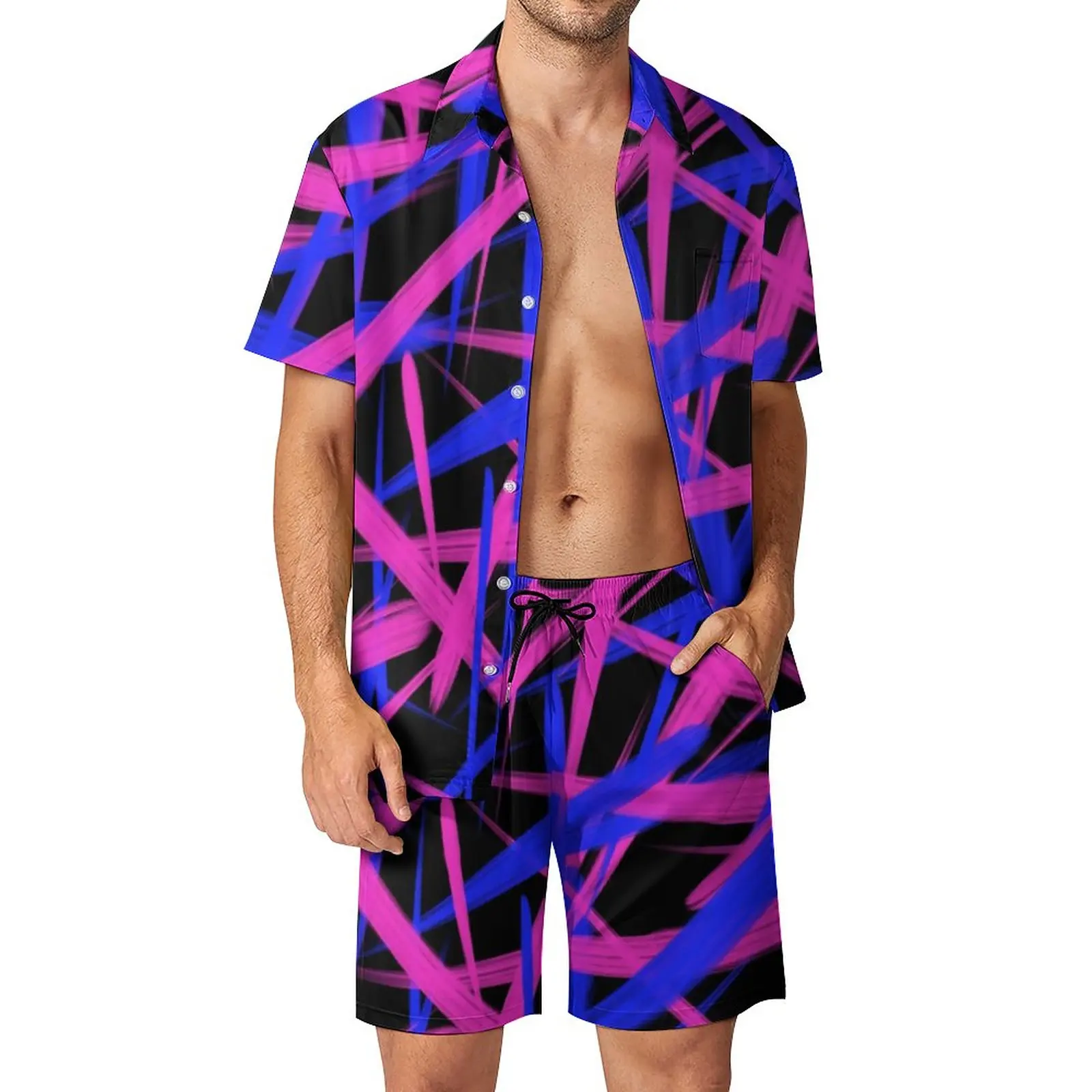 

Мужской комплект из футболки и шортов, повседневный комплект из футболки с графическим принтом и короткими рукавами, большой размер 2XL 3XL