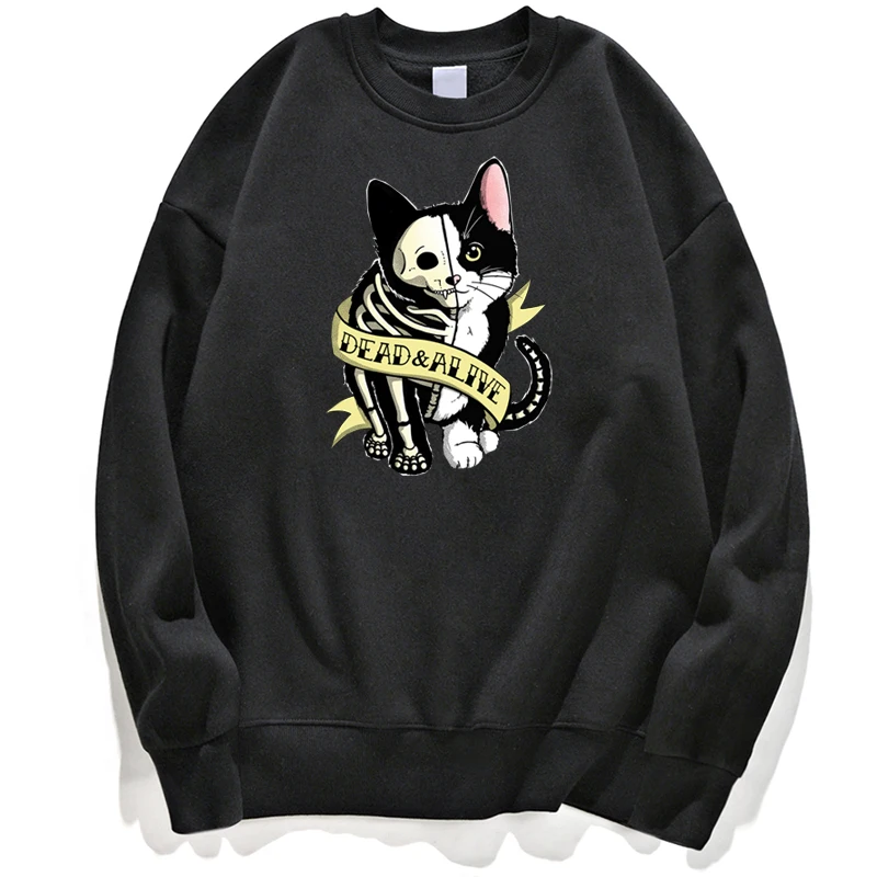 

Cat Skull Cats Hip Hop Hoodie Sweatshirts Men Funny Sweatshirt Jumper Hoody Hoodies Streetwear Winter Autumn Pullover Crewneck