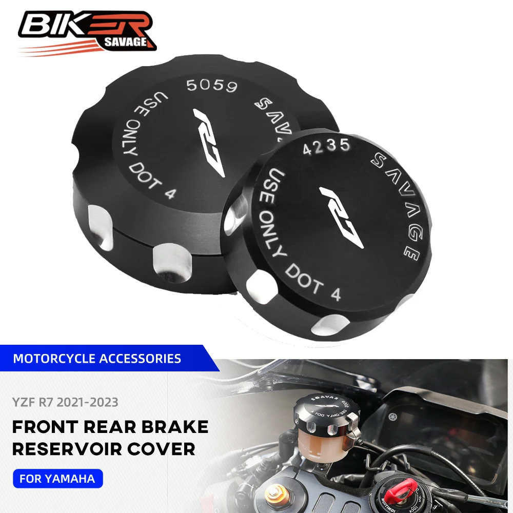 

Motorcycle Front Rear Brake Reservoir Cover For YAMAHA YZF R7 2021-2023 Accessories Moto CNC Oil Fluid Pump Cap Handle Parts