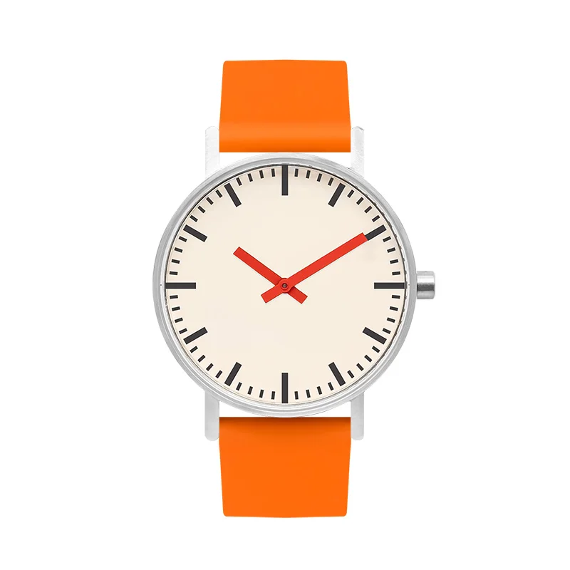 Bauhaus-Reloj de pulsera de acero inoxidable, accesorio de pulsera de cuarzo resistente al agua con esfera minimalista, diseño suizo redonda, 36MM