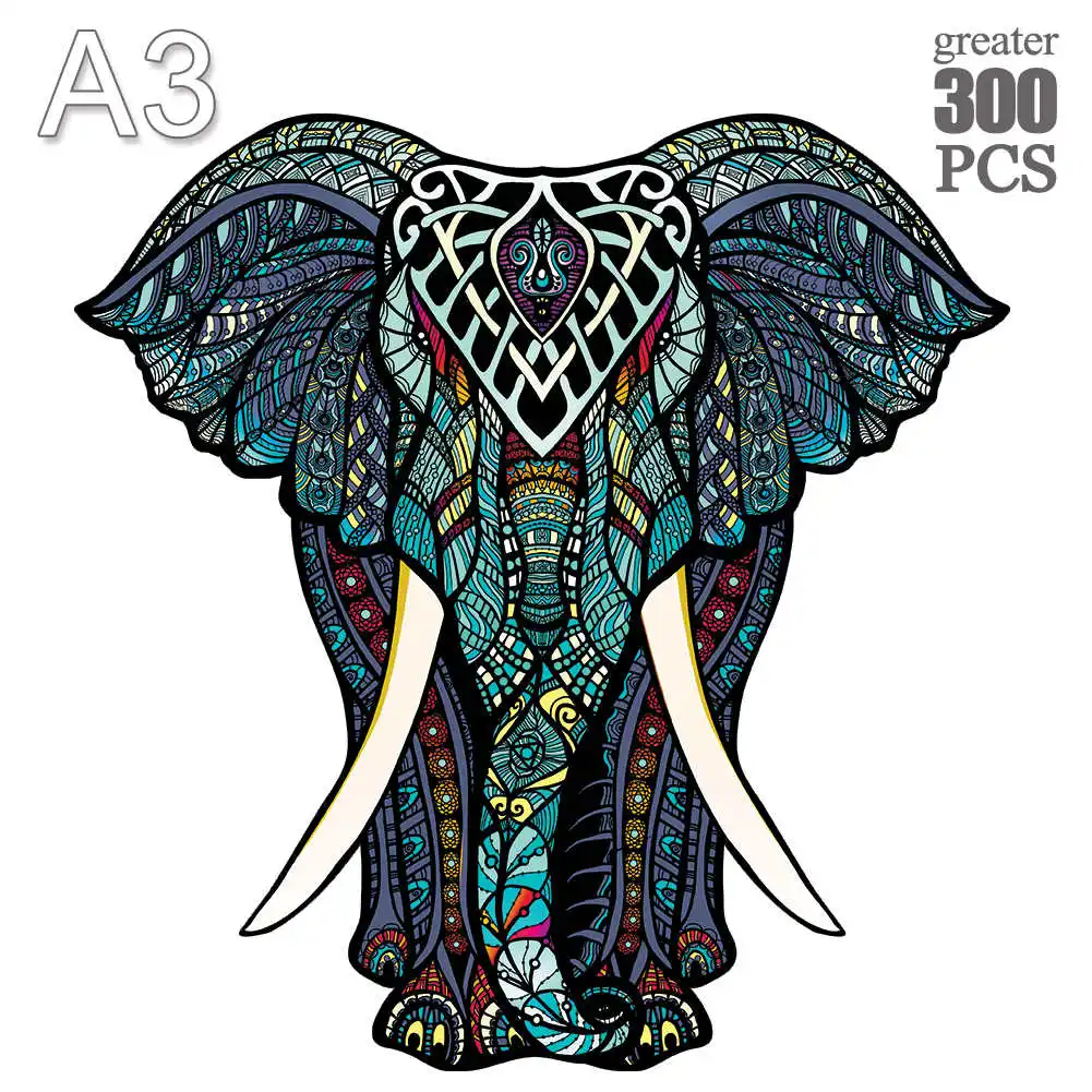 

2022 уникальный деревянный пазл в виде слона с животными для взрослых и детей, 3D головоломки, игрушки «сделай сам», развивающие игры, рождеств...