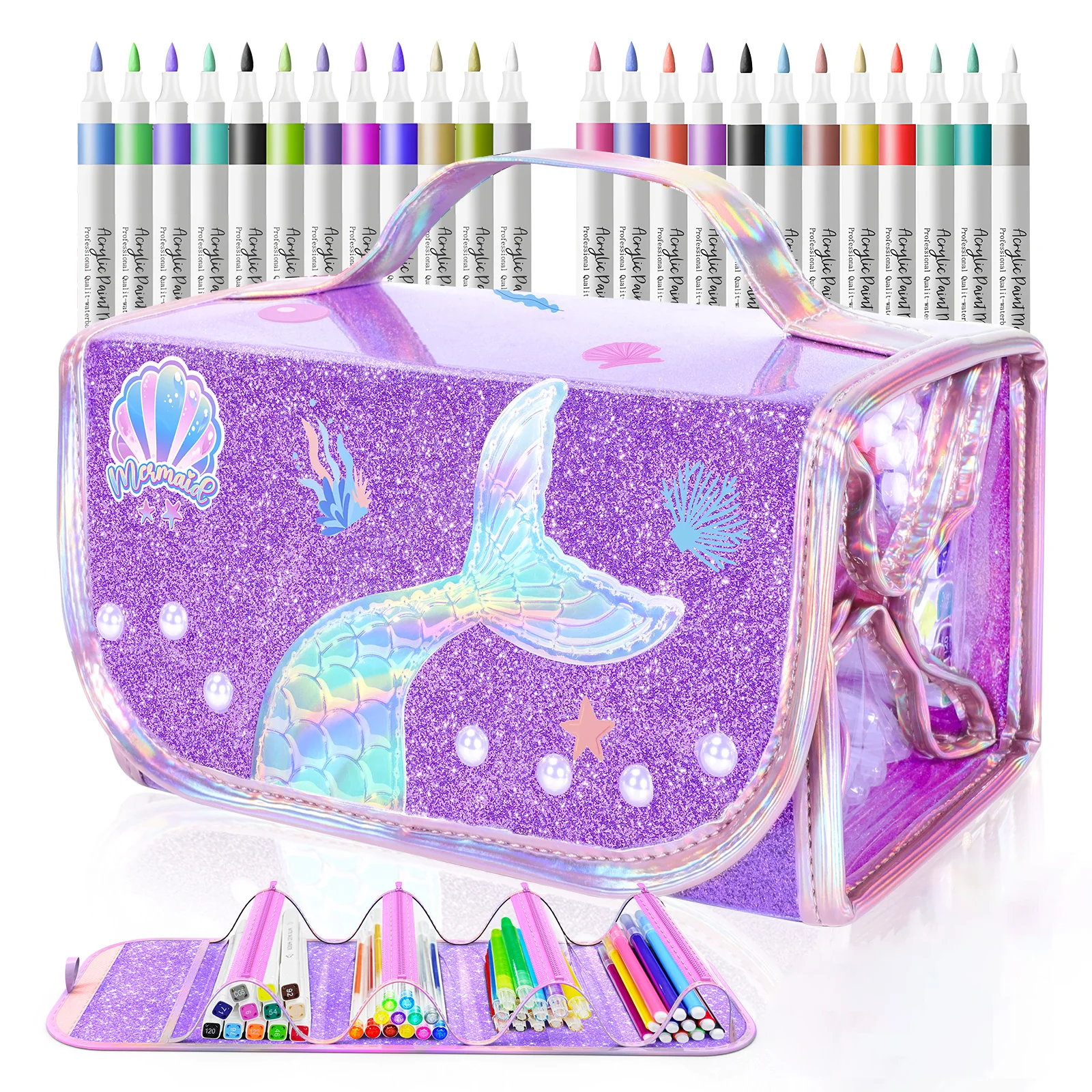 12/24 шт. набор маркеров с чехлом Русалка художественные принадлежности подарки