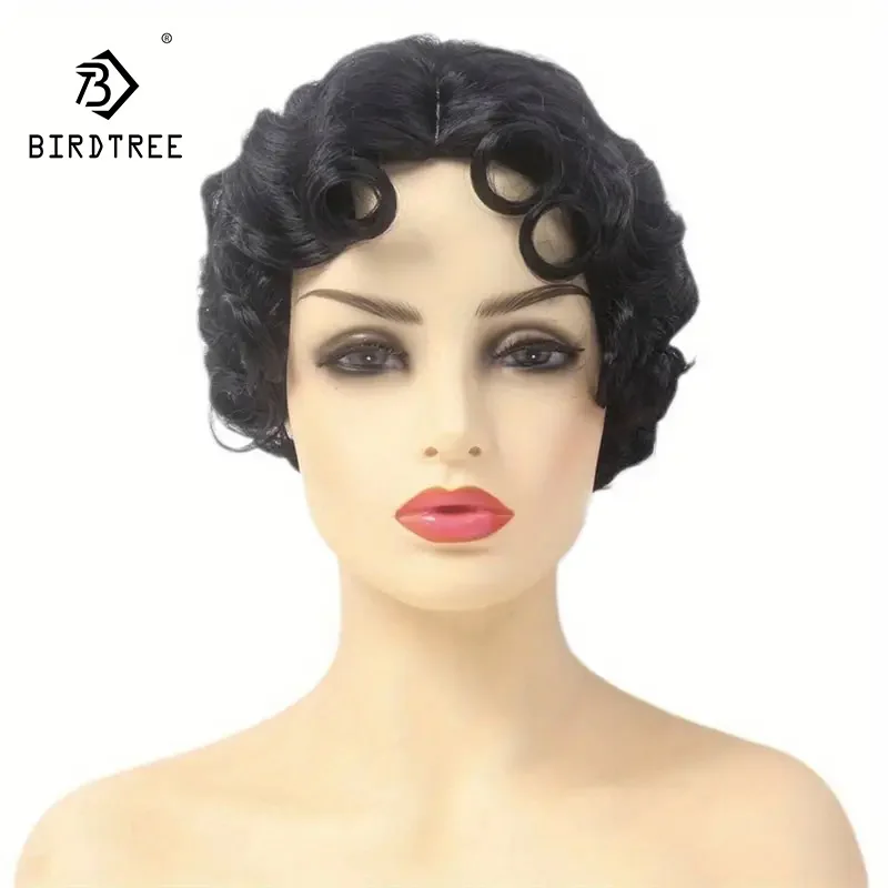 Женский черный синтетический парик 12 дюймов: праздничная сетчатая крышка с розой