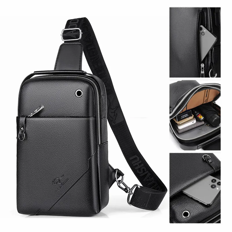 

Cross Pack Body For Shoulder Leather Messenger Men's Travel Bag Fanny Bag Male Waterproof Chest Multi-function Female