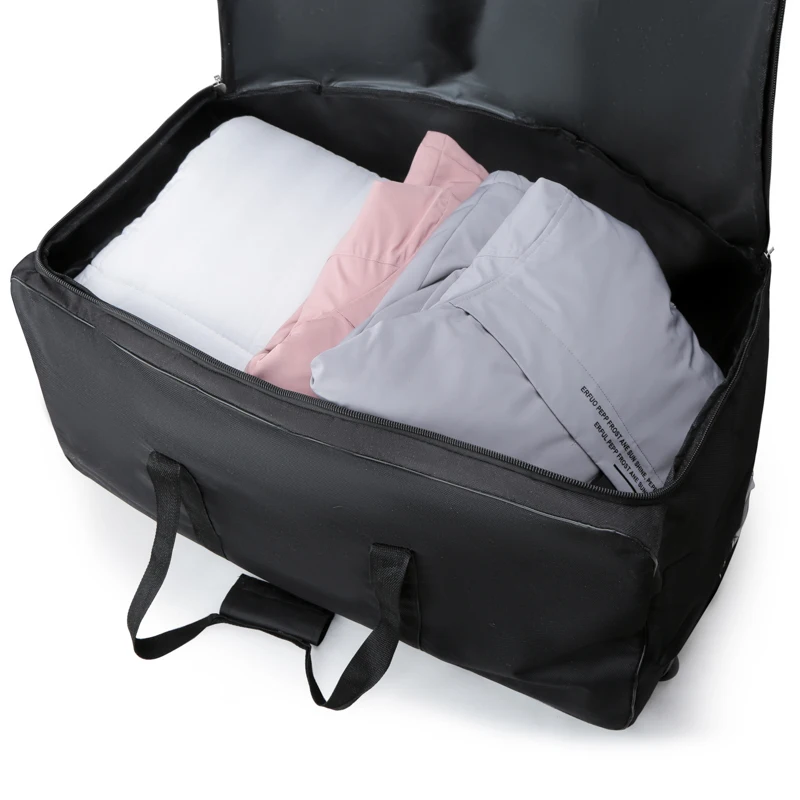 Men Large Capacity Universal Wheel Travel Duffel Bag Outdoor Sports Suitcase Durable Oxford Simple Handbag 10kg Carry-on Luggage