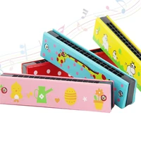 16 holes wooden harmonica mouth organ kids educational toys musical instrument random color children gift harmonica