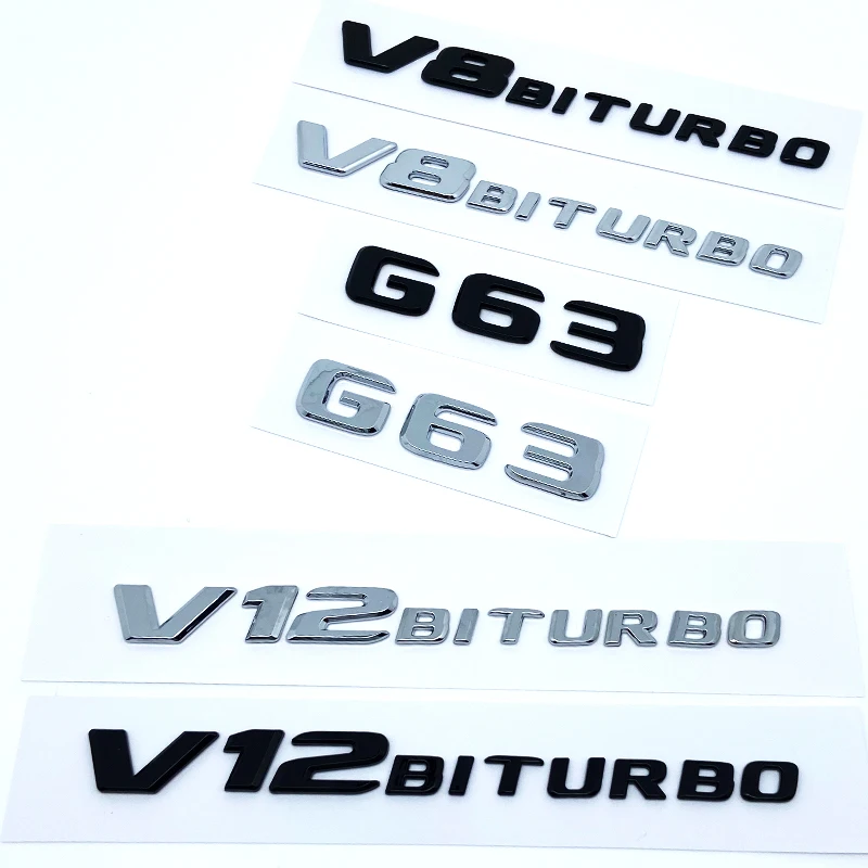 Фото 2017, эмблема с плоскими буквами G63 G65 V8 Biturbo V12 Biturbo для Mercedes Benz AMG W463, боковое крыло автомобиля, багажник, табличка с логотипом, наклейка №1