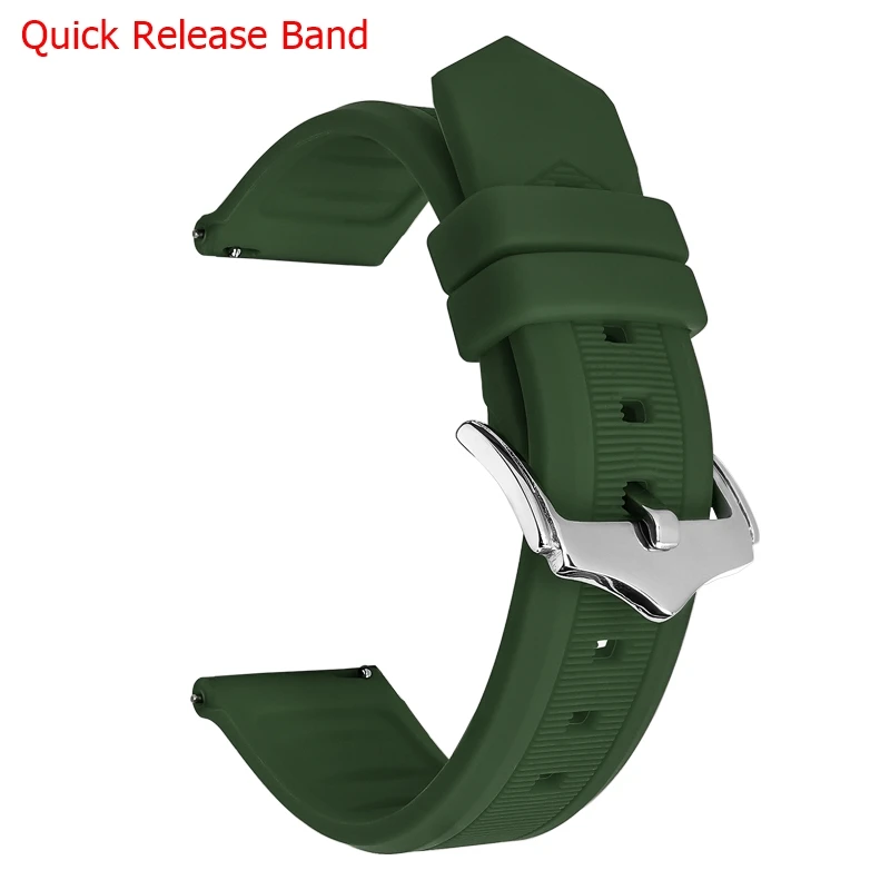 

Quick Release Springbar Rubber Silicone Watch Band Strap for 16mm 18mm 19mm 20mm 22mm Waterproof Sweatproof Sports Bracelt