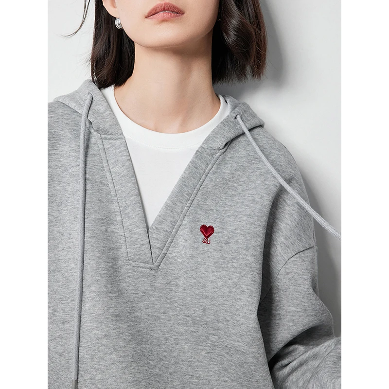 TOYOUTH женские толстовки с капюшоном осень 2024 новинка пуловер и вышивкой в виде