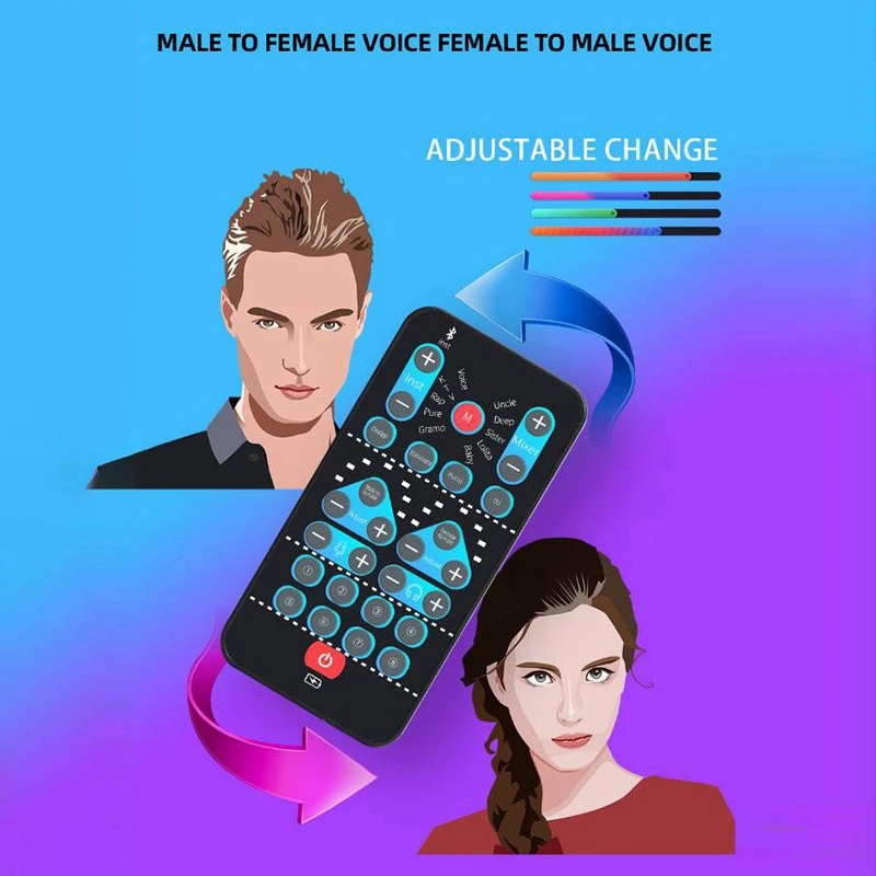 Внешняя звуковая карта Bluetooth с 5 режимами сцен 8 звуковыми эффектами для телефонов